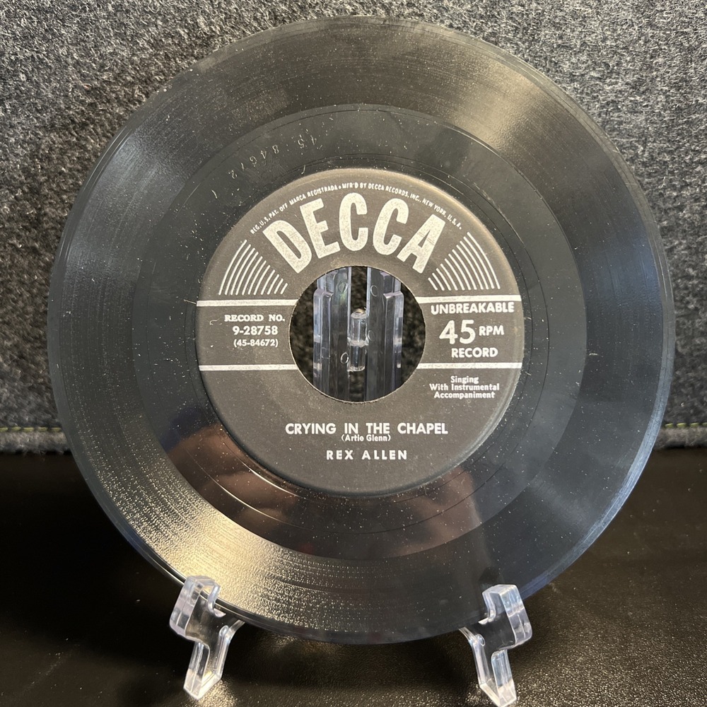 DECCA 28758 Rex Allen 78rpm I Thank the Lord/Crying in the Chapel‎